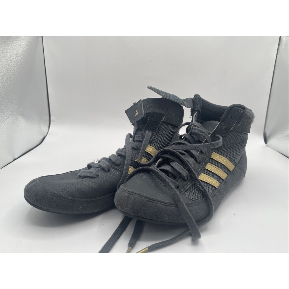 Adidas Athletic Wrestling Boxing Shoes YYJ 606004 Grey Gold Men's Size 5